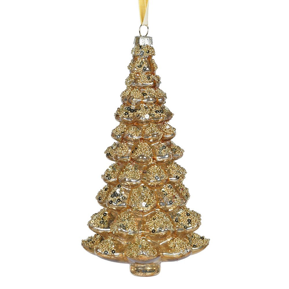 Champagne Tree Bauble - Elegant Glass Ornament for Holiday Decor