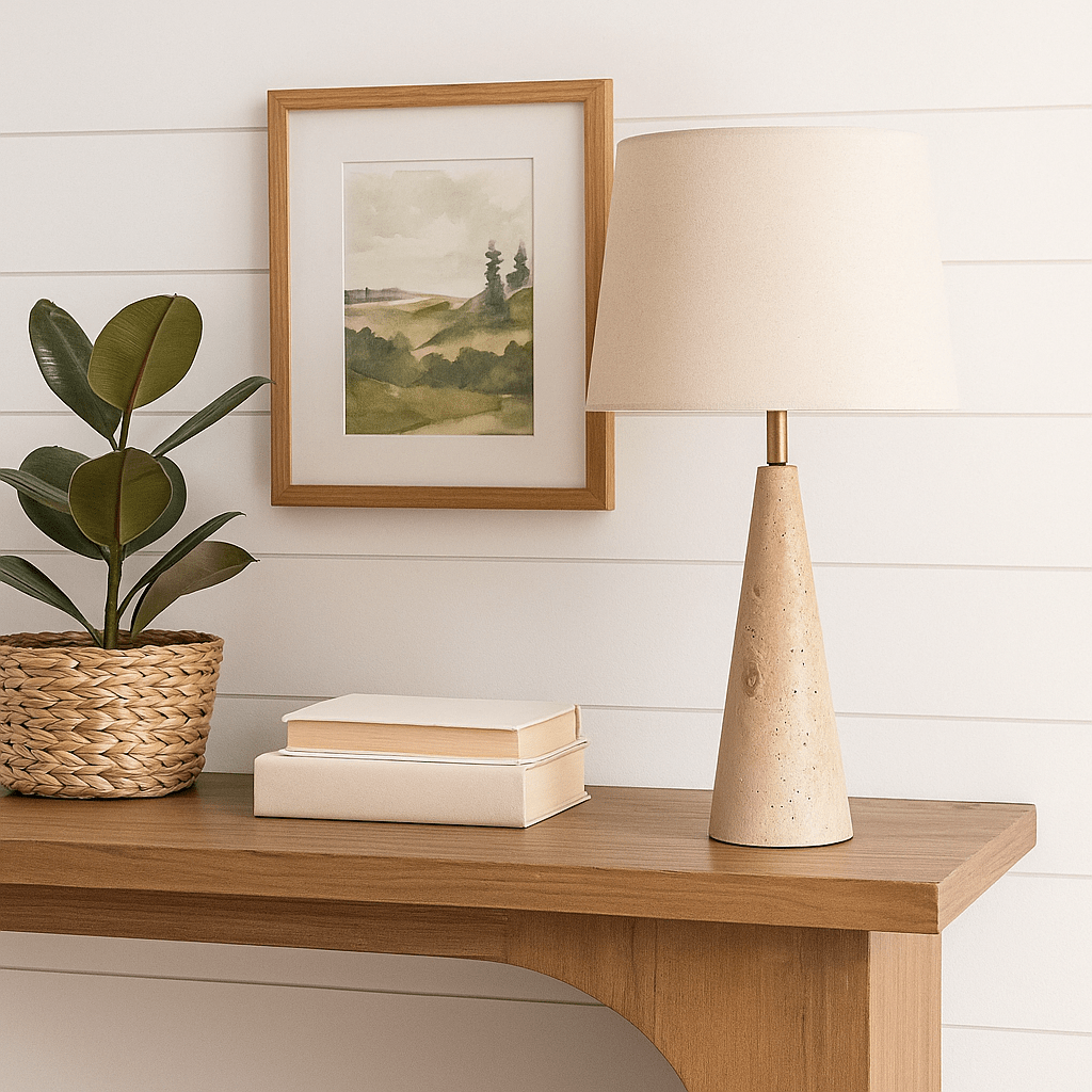 Cone Marble Base Table Lamp - LUXONAS