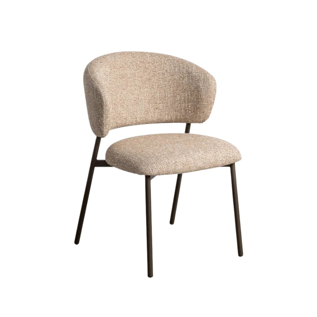 Cream Marbled Dining Chair - Elegant Comfort for Your Dining Space - LUXONAS