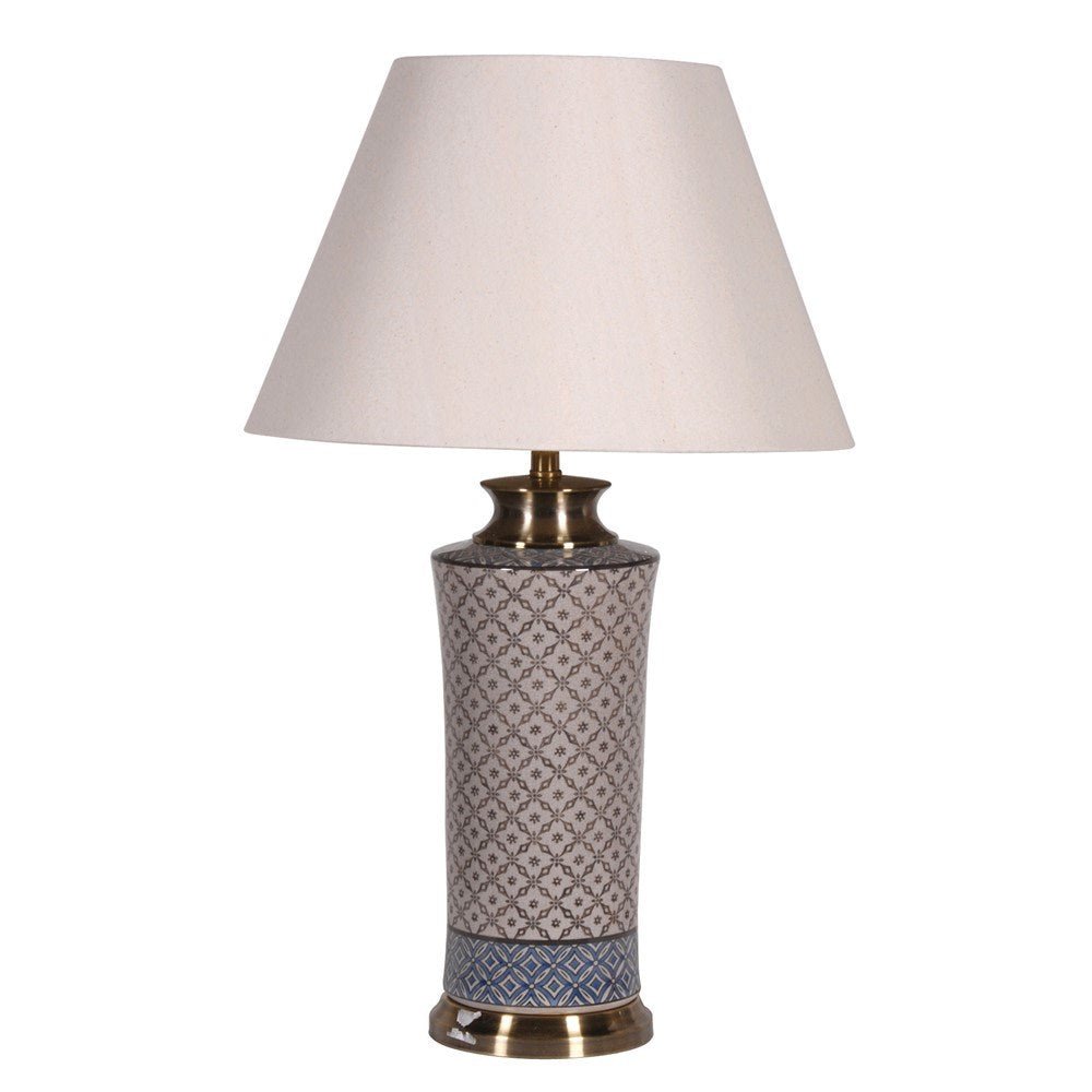 Lattice Cylinder Ceramic Table Lamp
