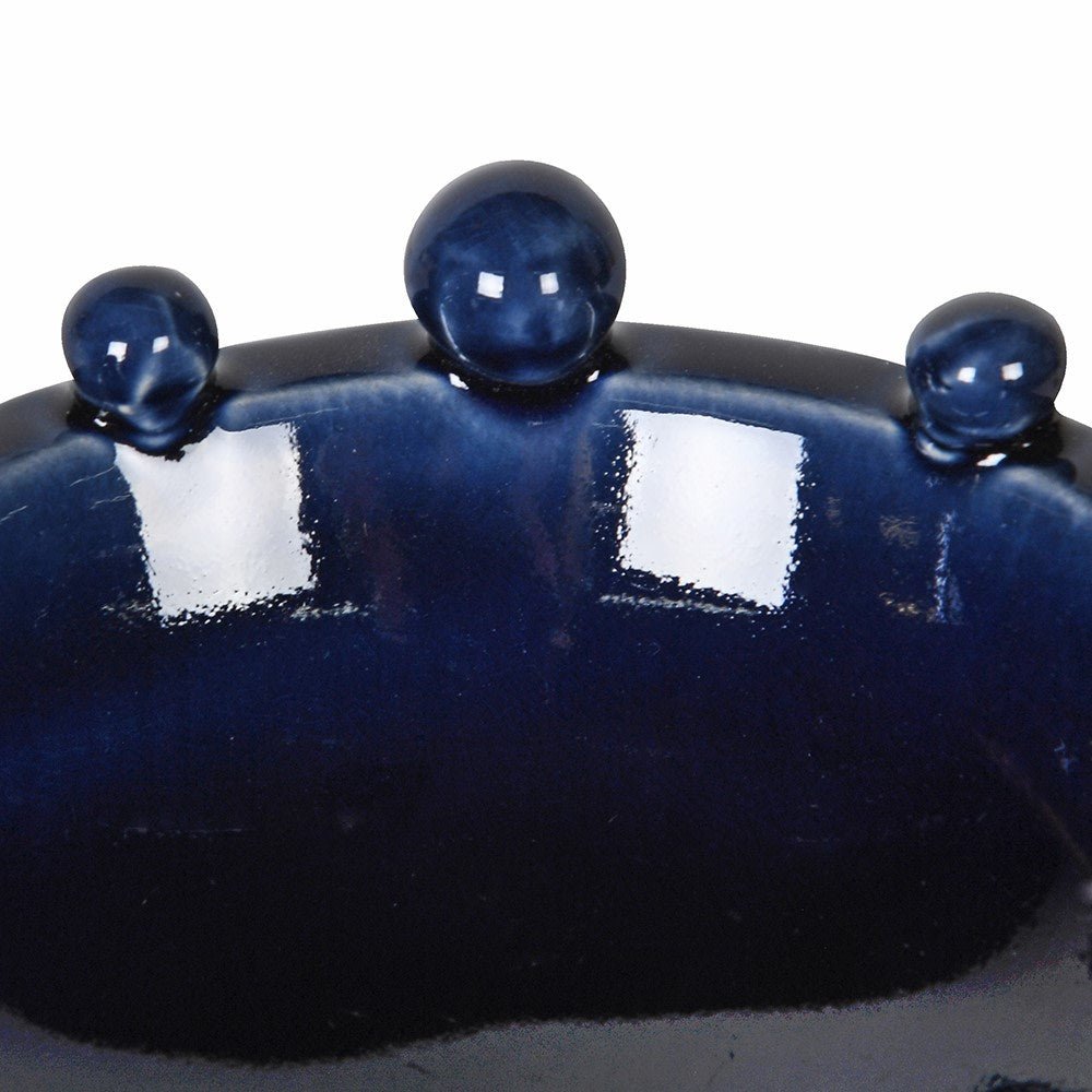 Dark Blue Small Bobble Bowl – Elegant Stoneware Dining - LUXONAS