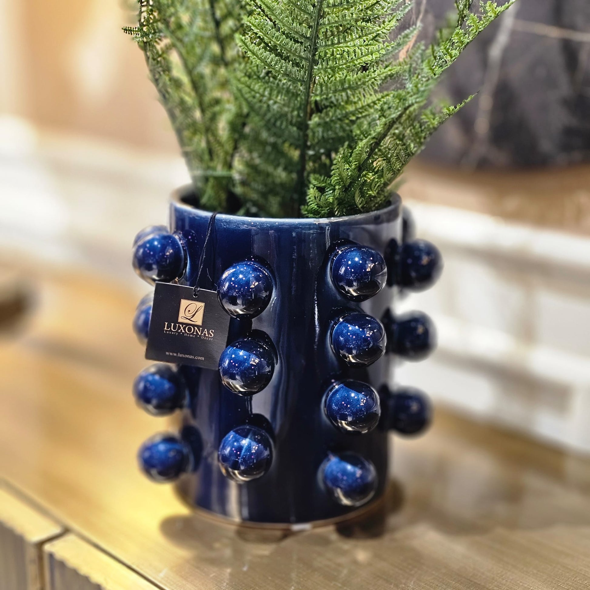 Dark Blue Sway Vase - LUXONAS