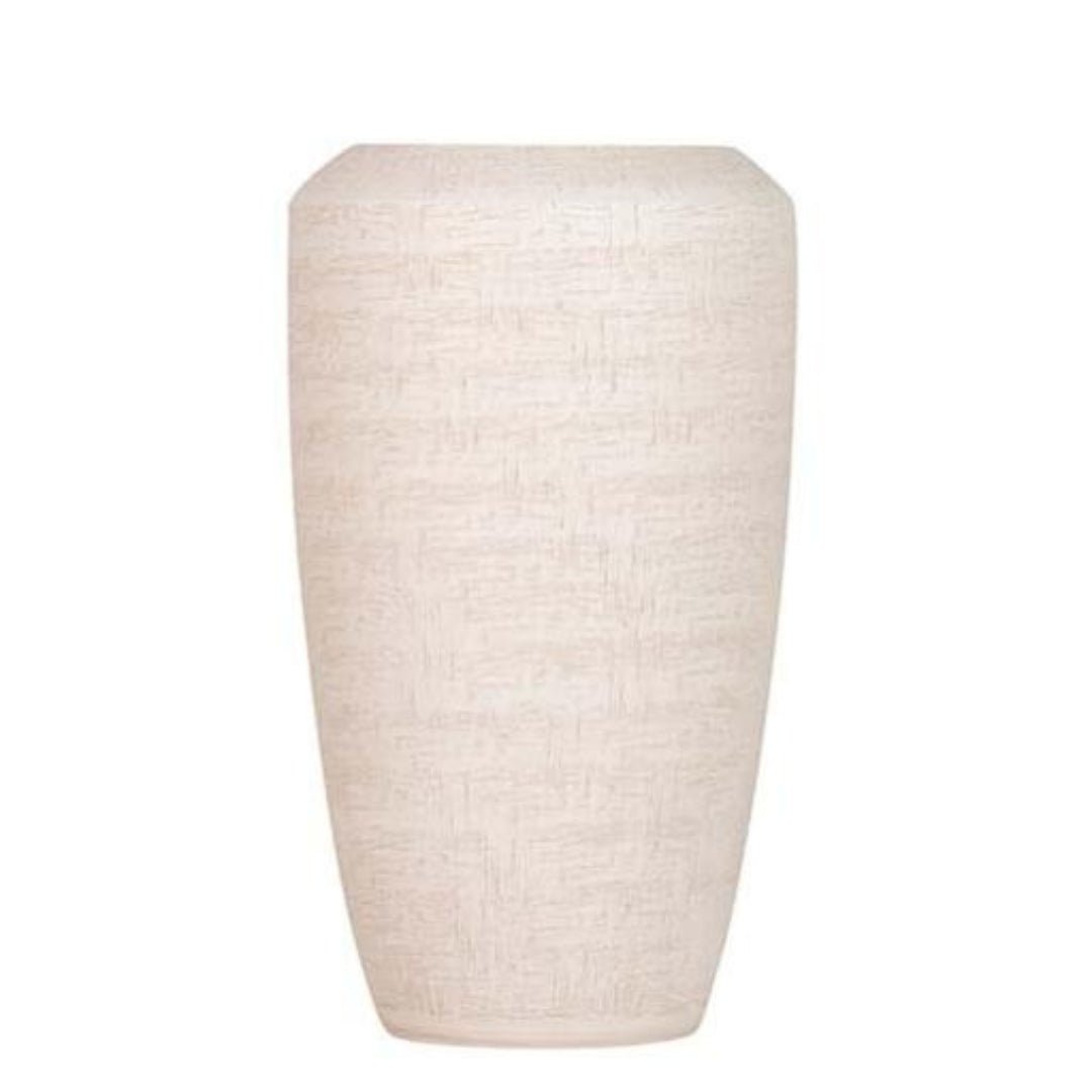 Distressed Ceramic Vase - Off White Elegance