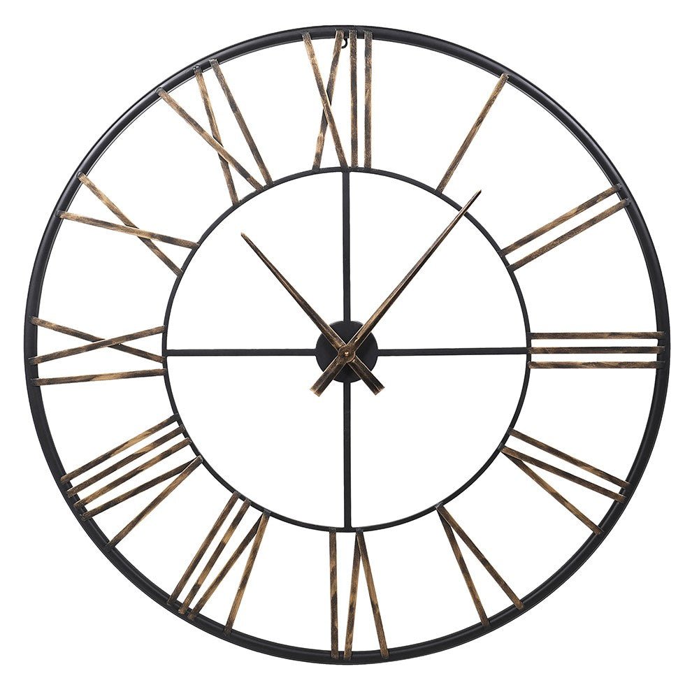 Distressed Gold Wall Clock 97 cm