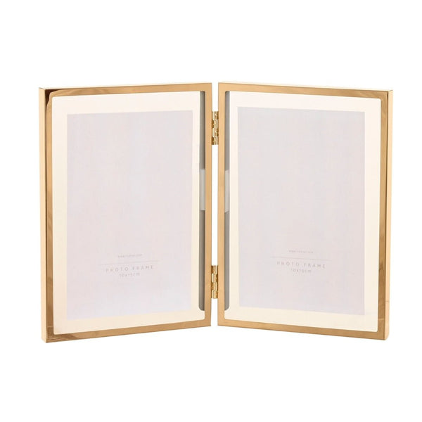 Double Gold Photo Frame 13x18 - Elegant Dual Display