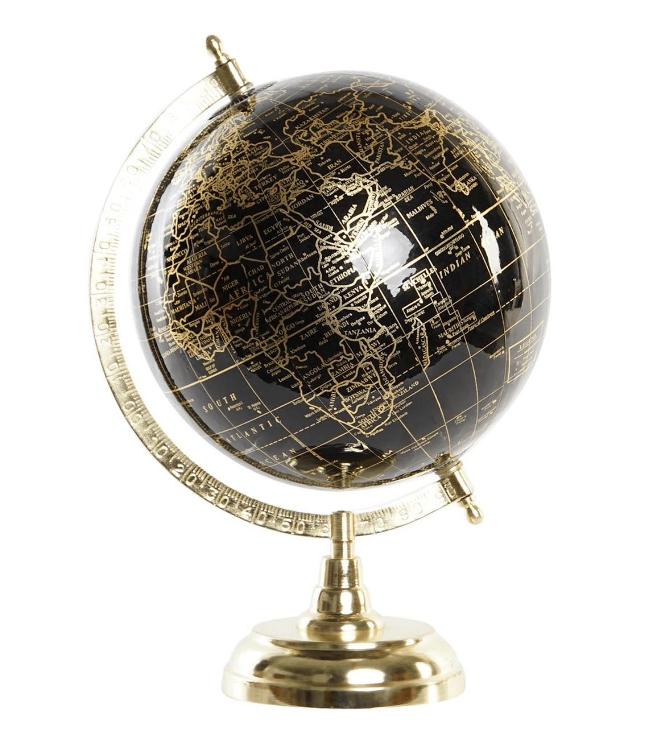 Elegant Black World Globe with Metal Base - LUXONAS