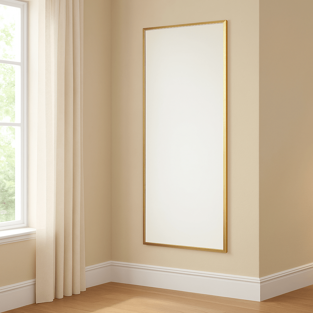Elegant Golden Aluminium Mirror 50 x 100 cm - LUXONAS