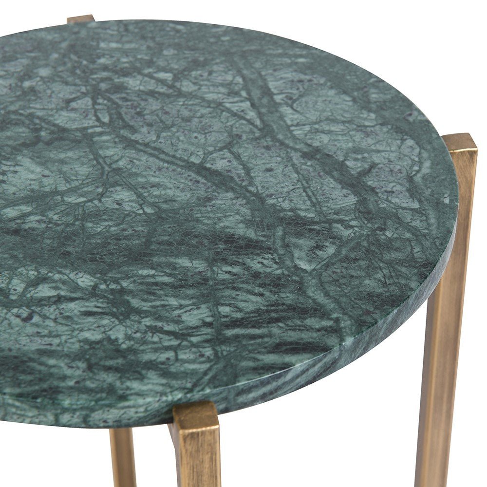 Elegant Green Marble Side Table - Modern Home Decor - LUXONAS