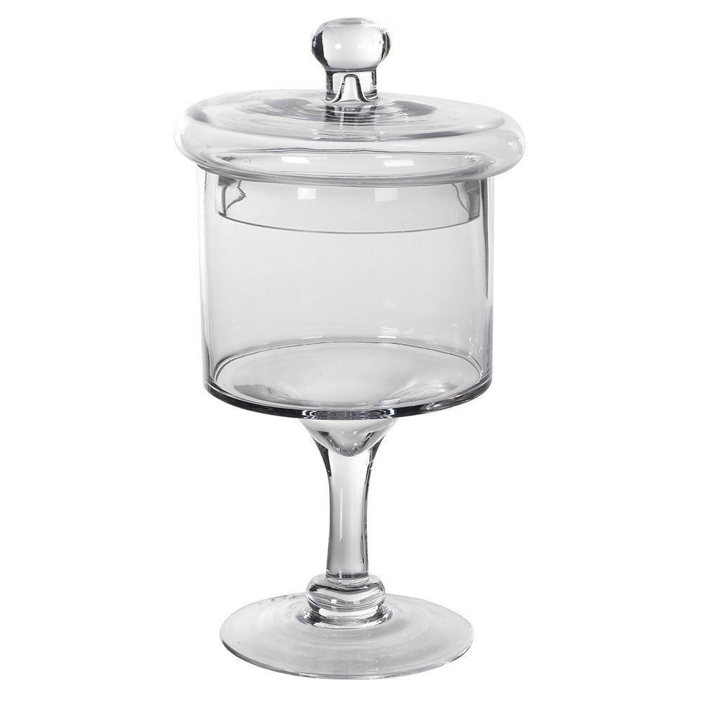Elegant Small Glass Jar on Foot - Perfect for Home Decor and Organization