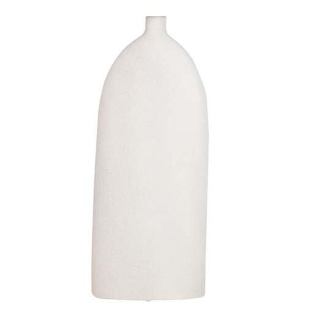 Elegant Tall Flat Ceramic Vase in Grey - LUXONAS