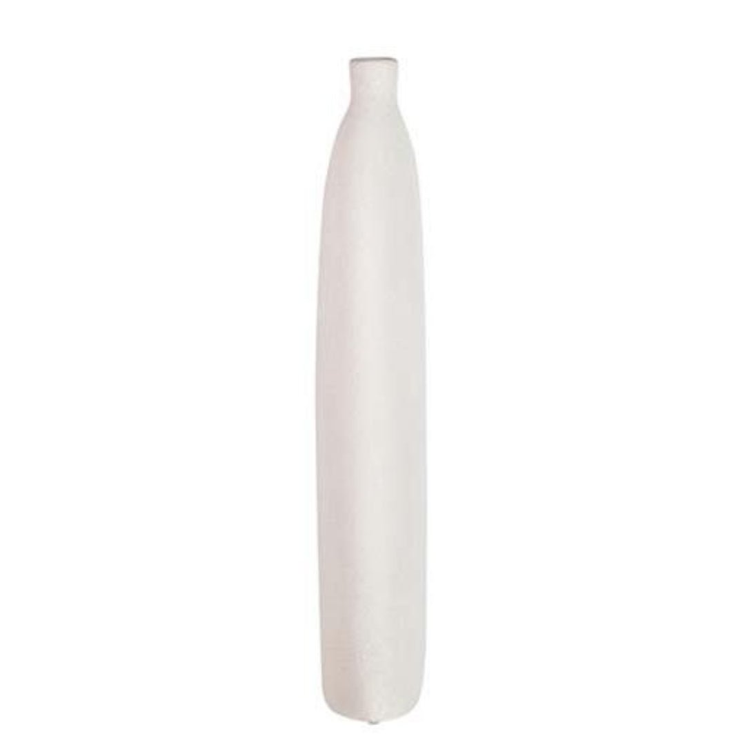 Elegant Tall Flat Ceramic Vase in Grey - LUXONAS