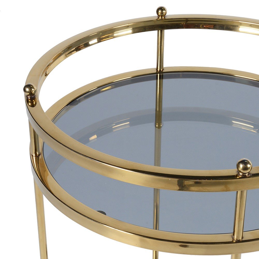 Elegant Tiered Gold Glass Trolley for Stylish Entertaining - LUXONAS