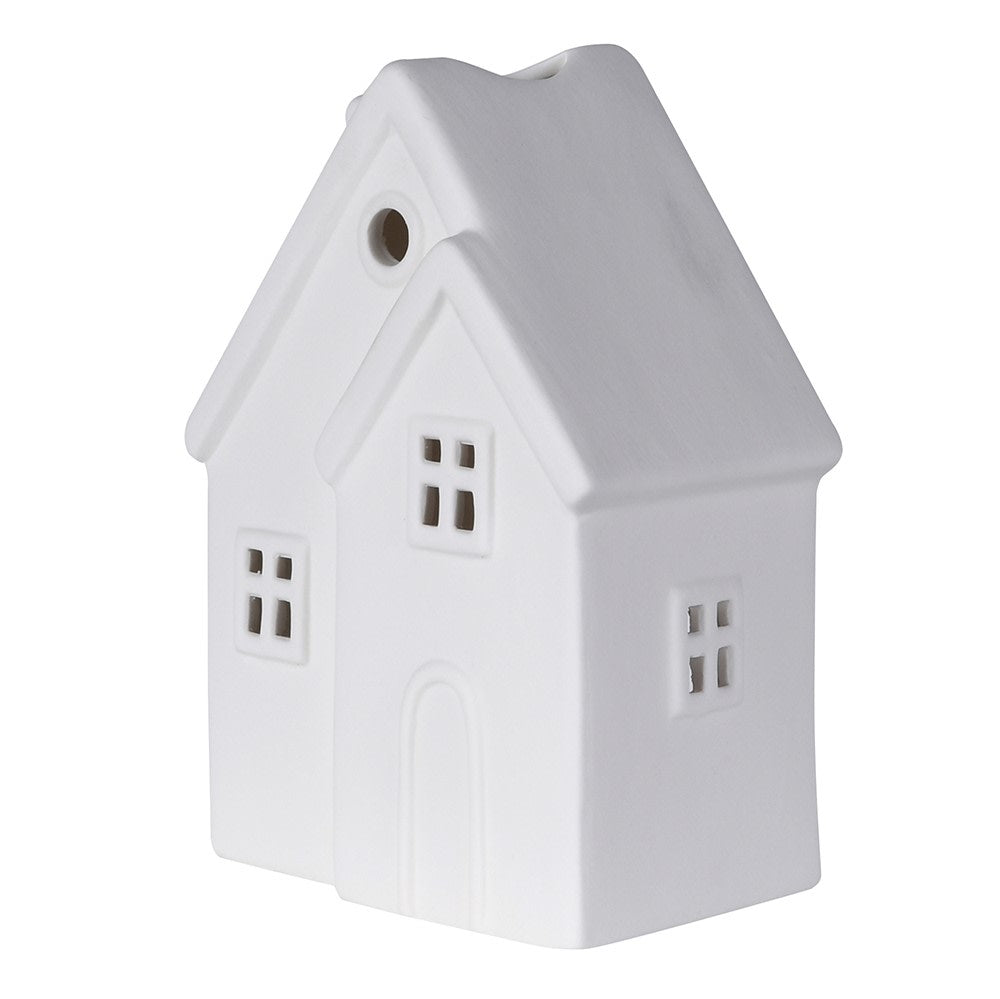 Elegant White House Tea Light Holder for Home Decor