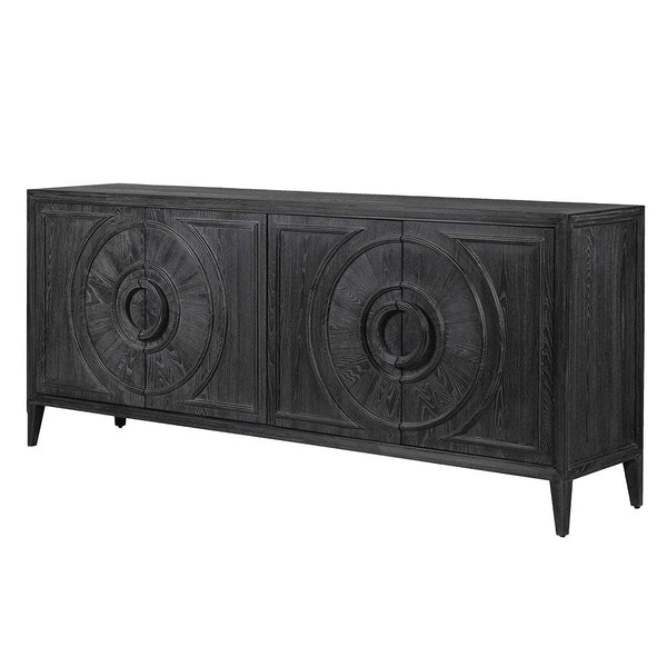 Elm Wood Black Circles Sideboard