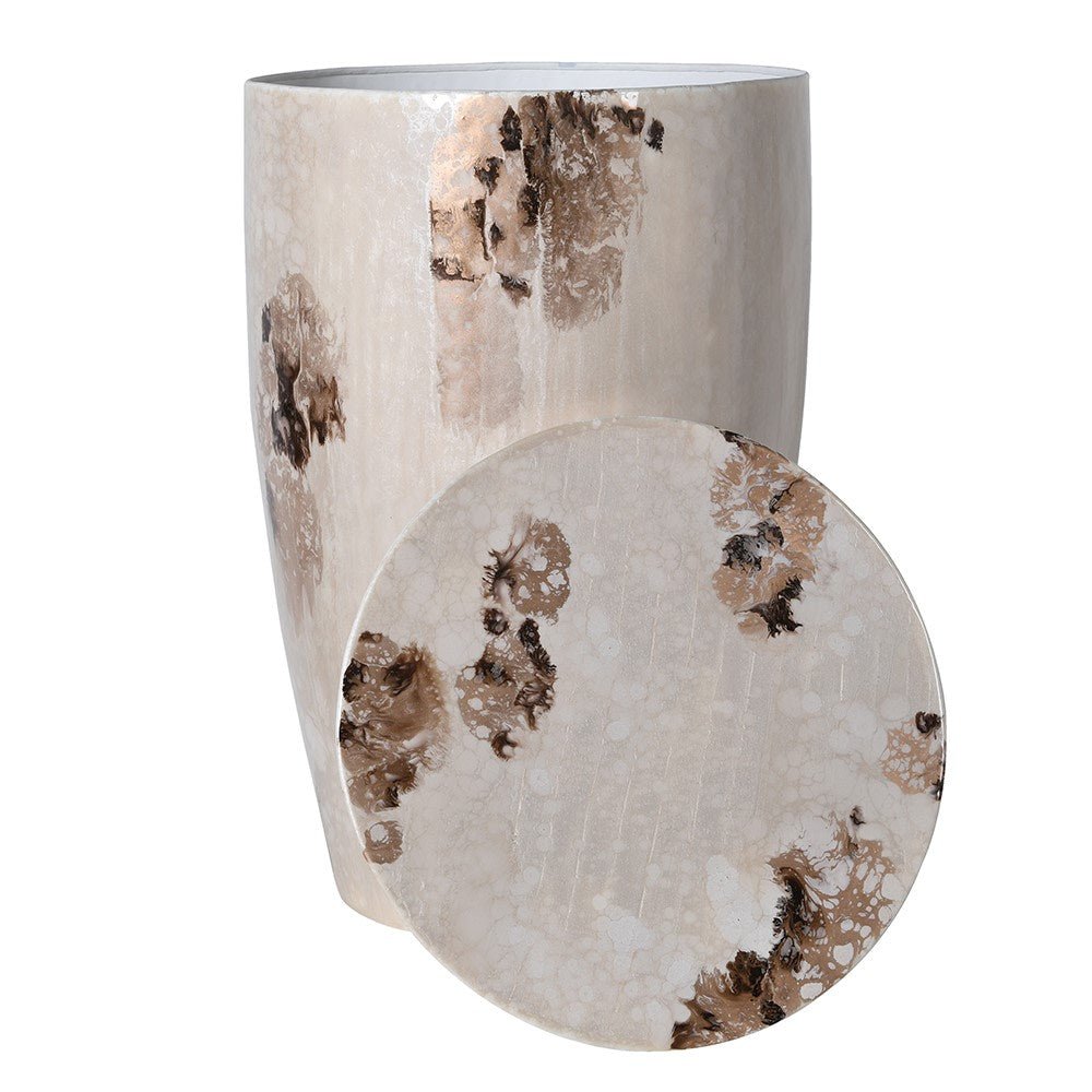 Enamel Storage Stool - Stylish and Functional Seating Solution - LUXONAS