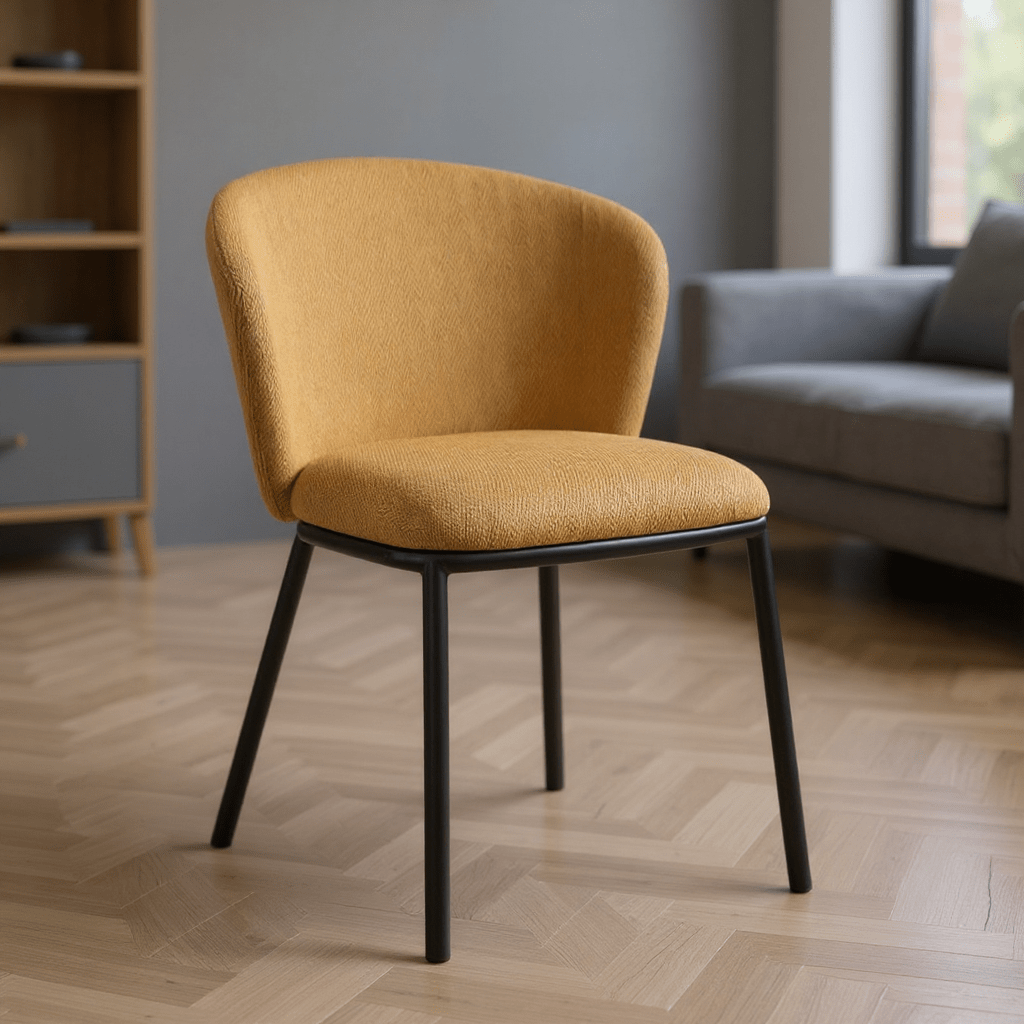 Fabric Chair 'Spike' Mustard - Stylish Seating for Any Space - LUXONAS