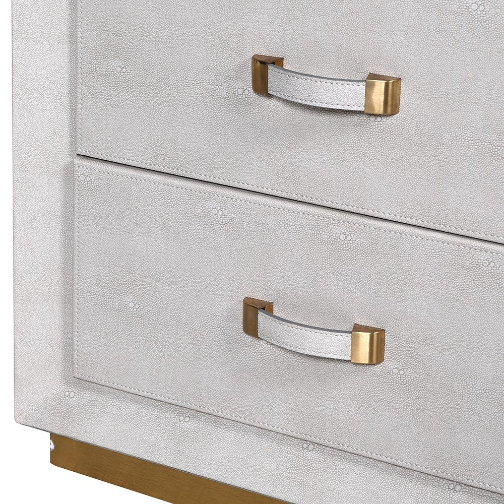 Finesse Ivory Faux Leather 3 Drawer Display Unit - LUXONAS