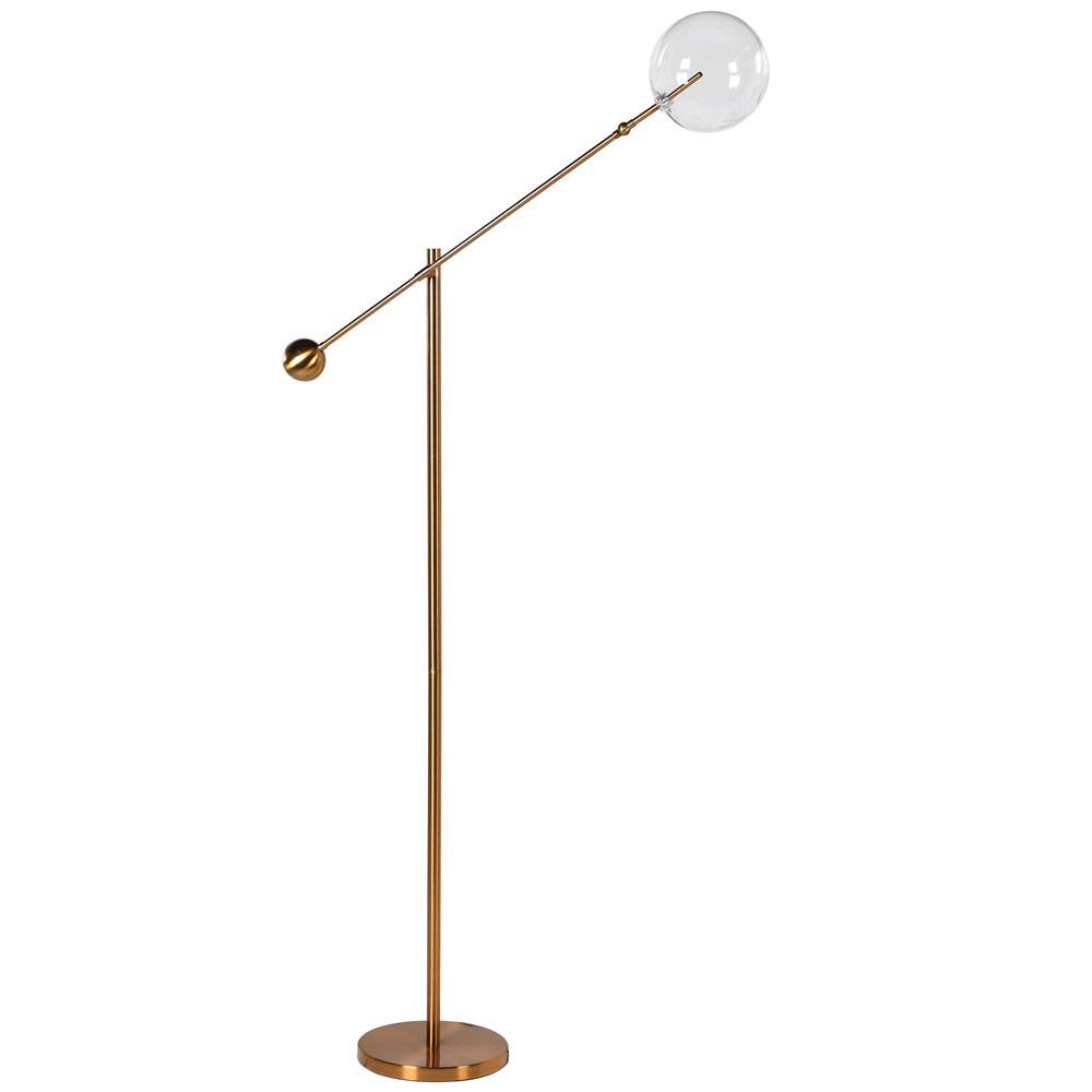 Floor Lamp w/Glass Ball Shade - LUXONAS