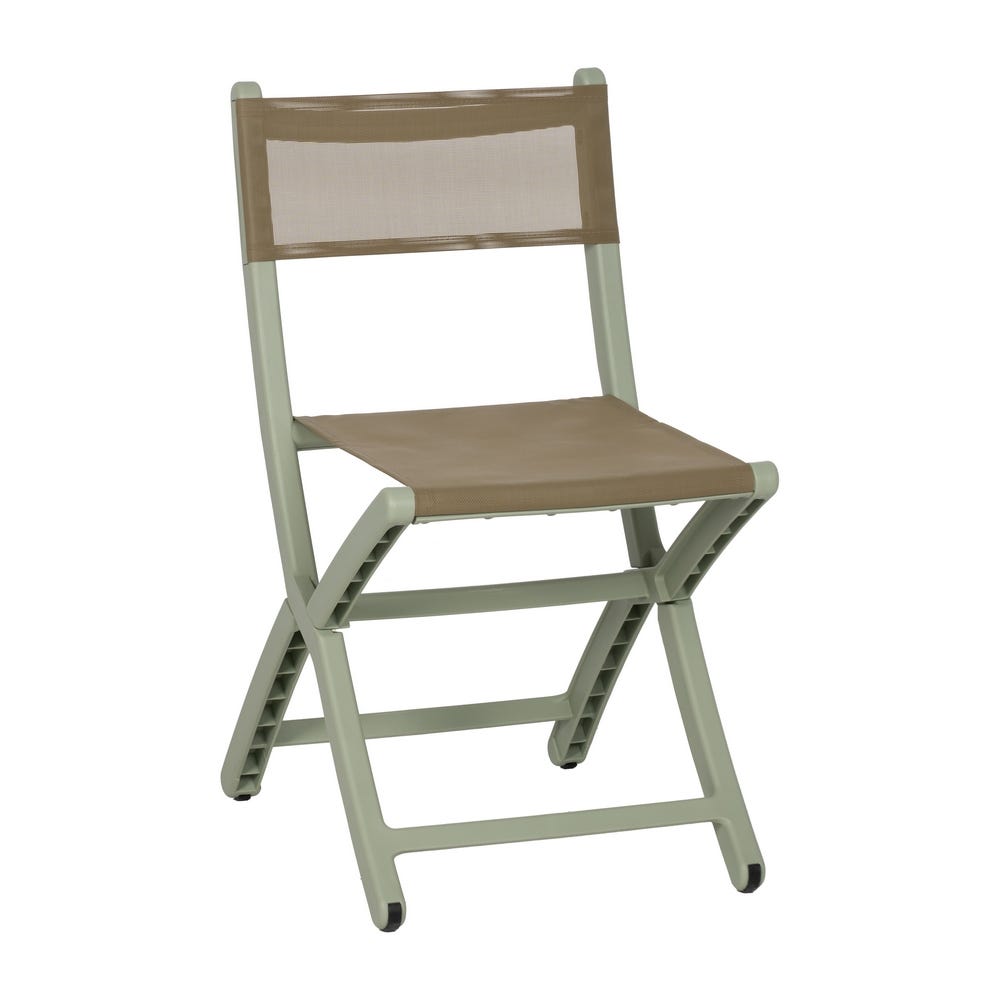 Folding Chair in Green Polypropylene, 45 x 55 x 83 cm