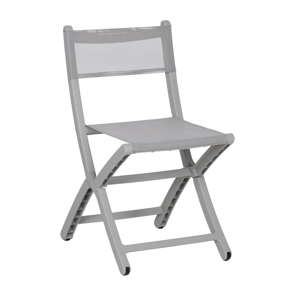 Folding Chair in Grey Polypropylene, Dimensions 45 x 55 x 83 cm