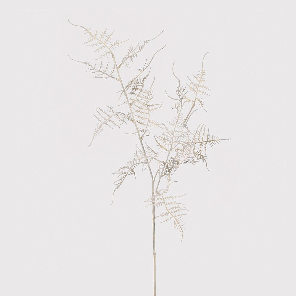 Ghost White Asparagus Fern Spray - Elegant Faux Plant Decor