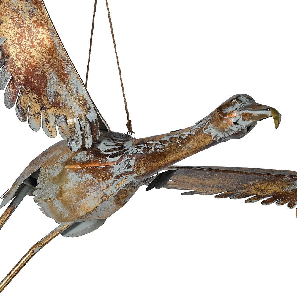 Gold Hanging Flying Crane Figure - LUXONAS