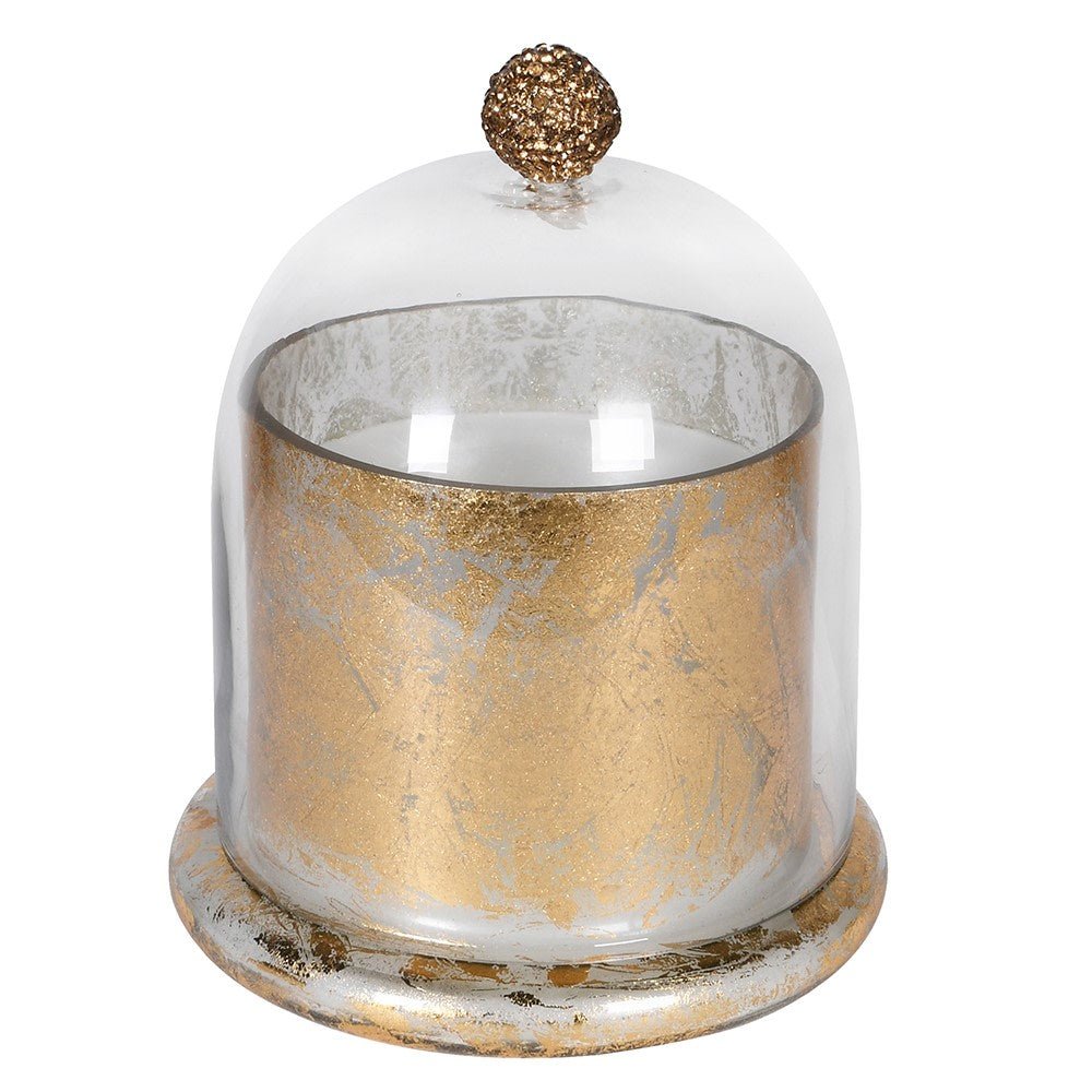 Gold Lidded Candle Jar - Elegant Home Decor