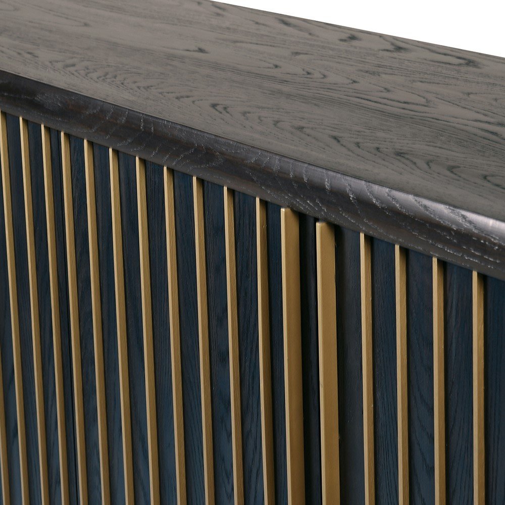 Gold Slatted Sideboard - Elegant Storage Solution - LUXONAS