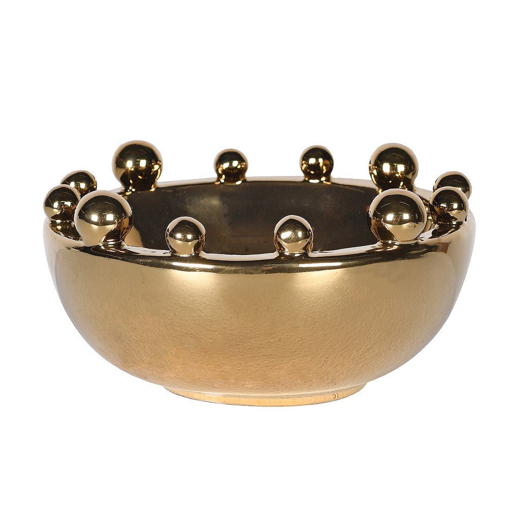 Gold Small Bobble Bowl - Elegant Stoneware for Every Occasion - LUXONAS
