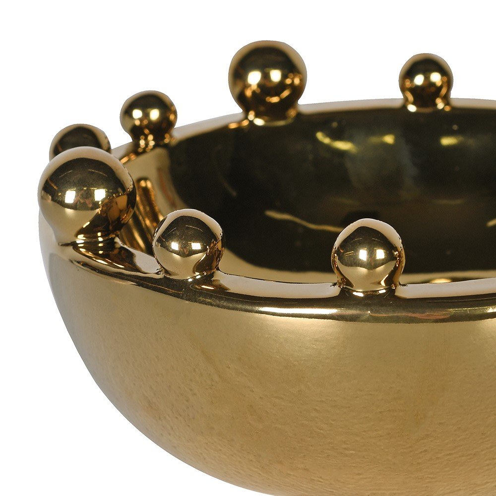 Gold Small Bobble Bowl - Elegant Stoneware for Every Occasion - LUXONAS