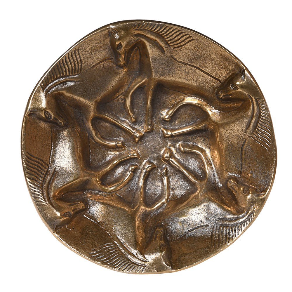 Golden Brass Horse Bowl - LUXONAS
