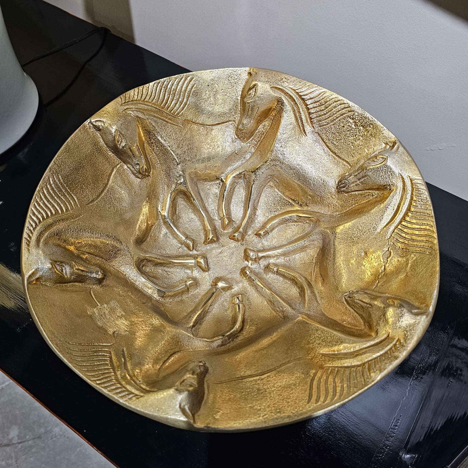 Golden Brass Horse Bowl - LUXONAS