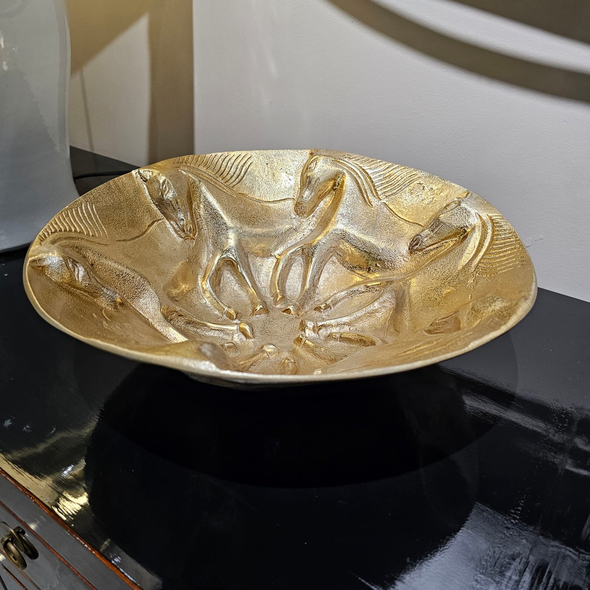 Golden Brass Horse Bowl - LUXONAS