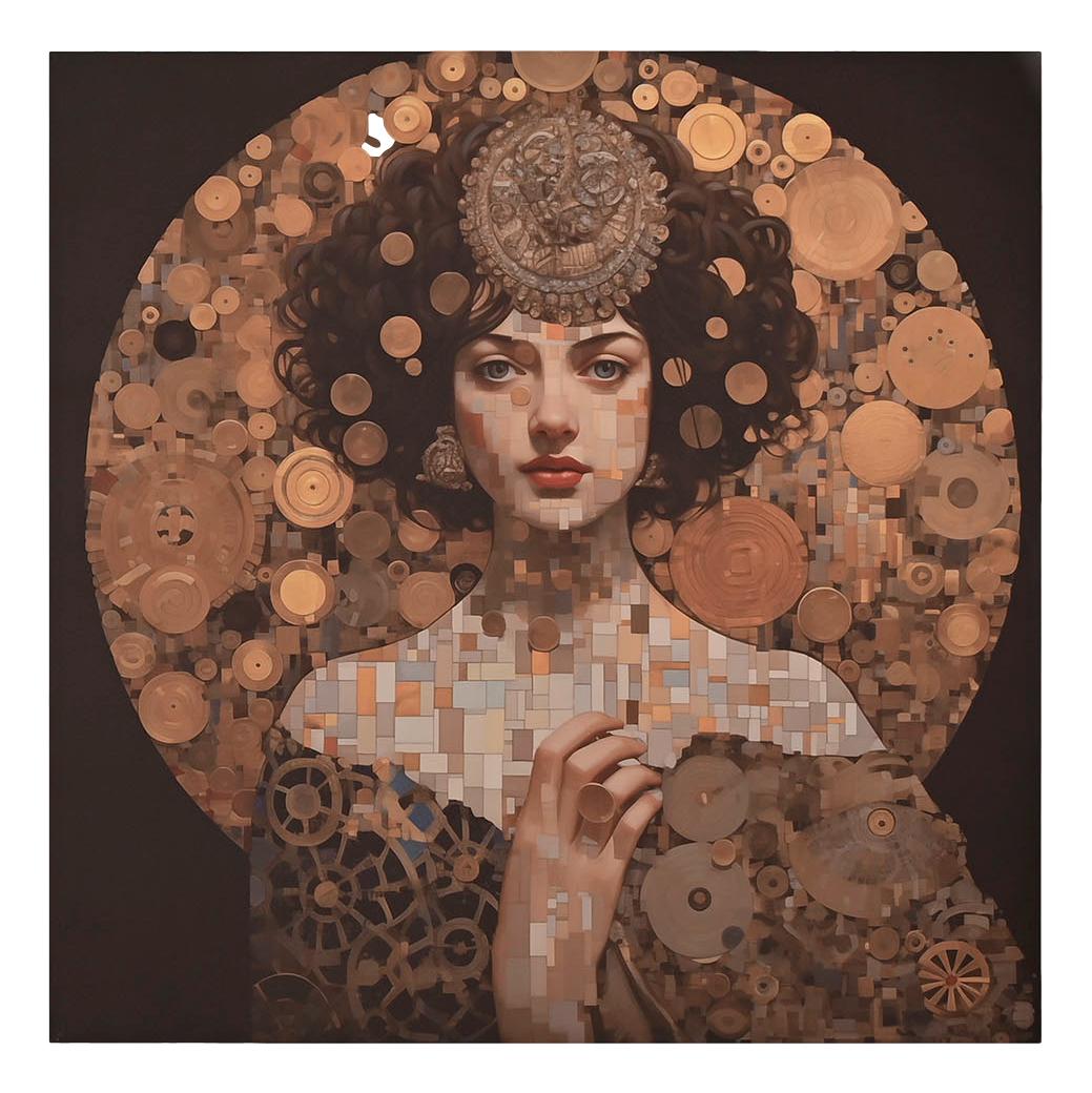 Golden Empress Portrait Wall Art - LUXONAS
