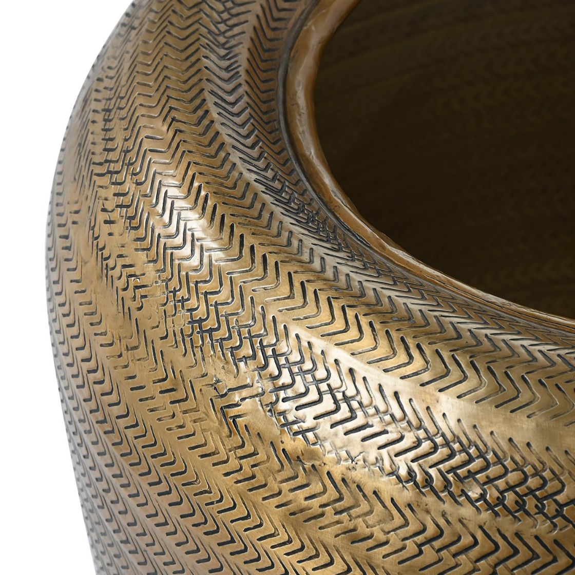 Hammered Aluminium Small Planter - LUXONAS