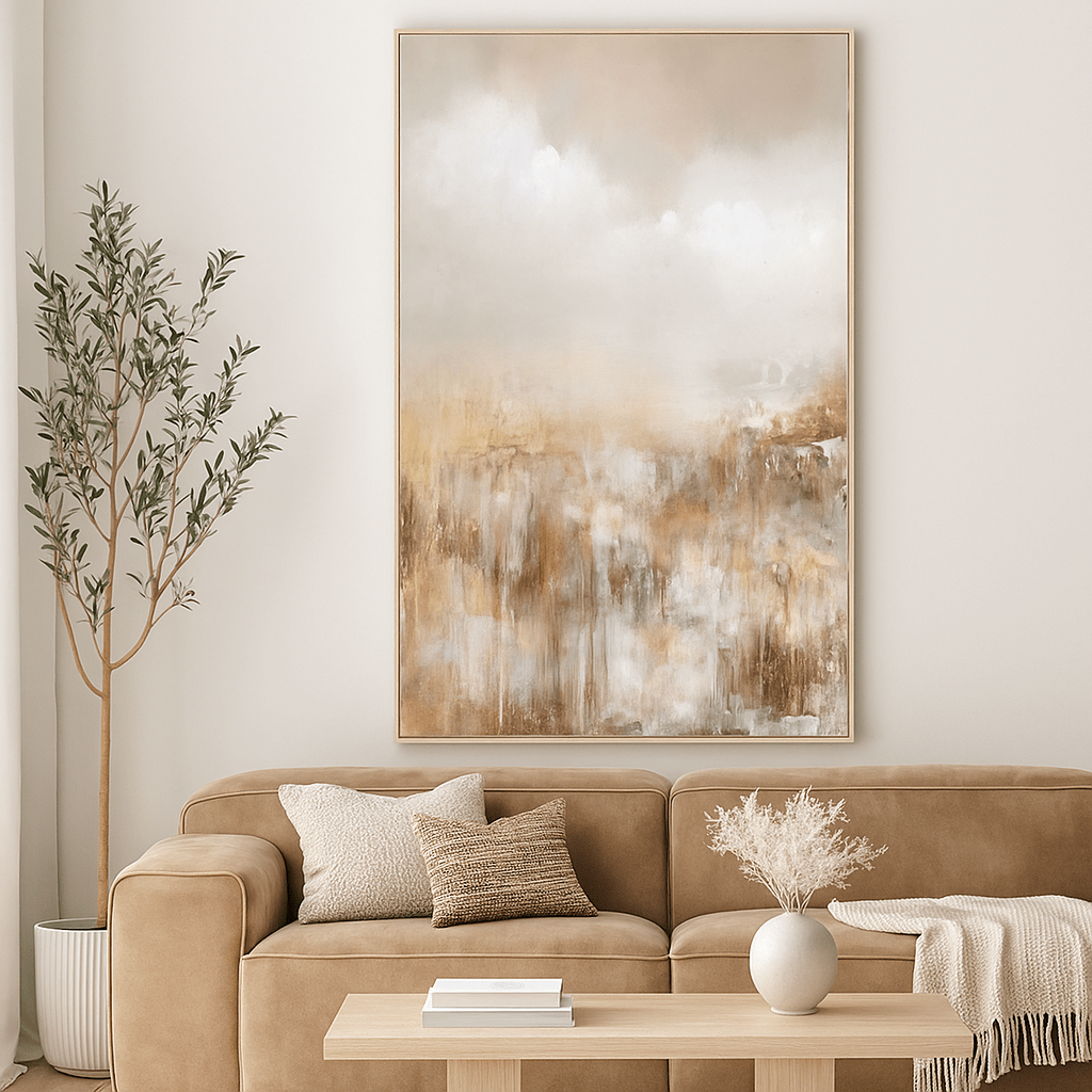 Hand Painted Abstract Sandy Wall Art - LUXONAS