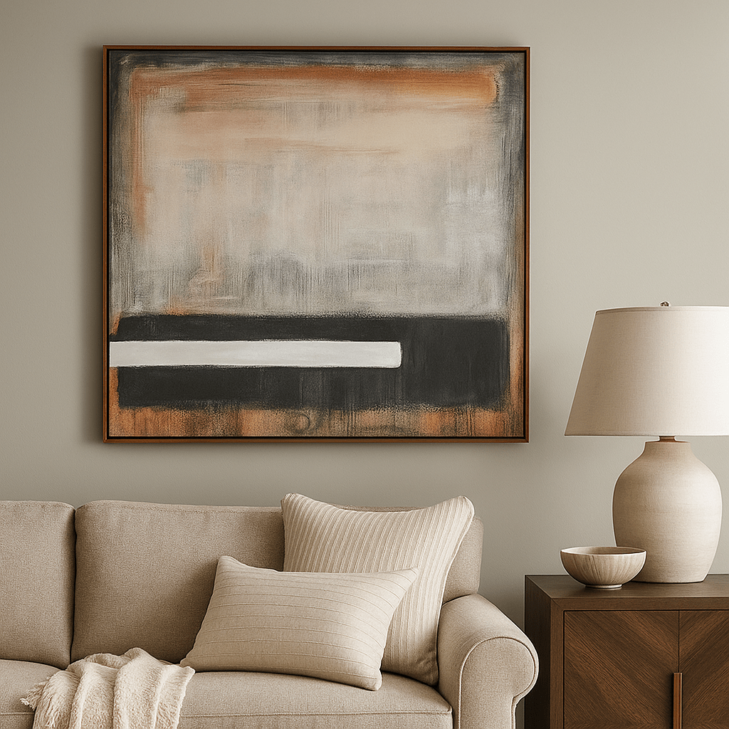 Hand Painted Brown Abstracts Wall Art Jude - LUXONAS