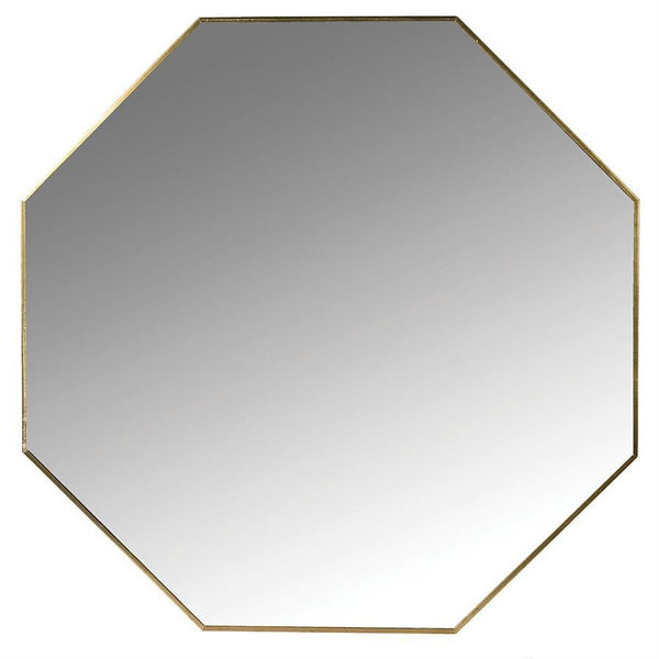 Hexagon Gold Frame Mirror