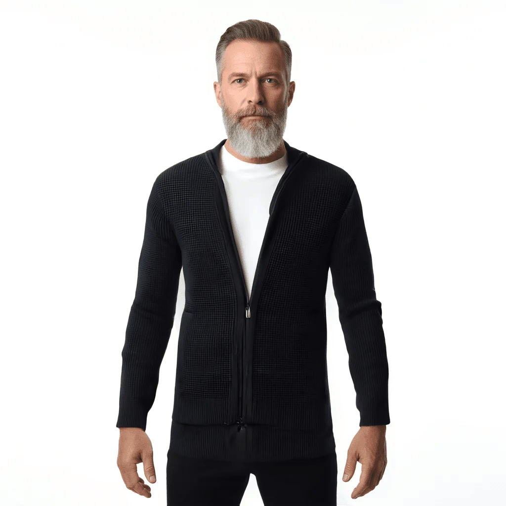 Honey Comb Cotton Zip-Up