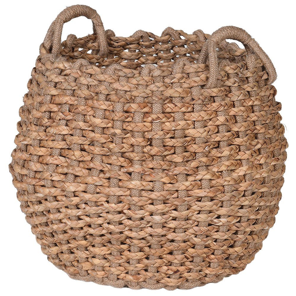 Hyacinth and Jute Woven Storage Basket