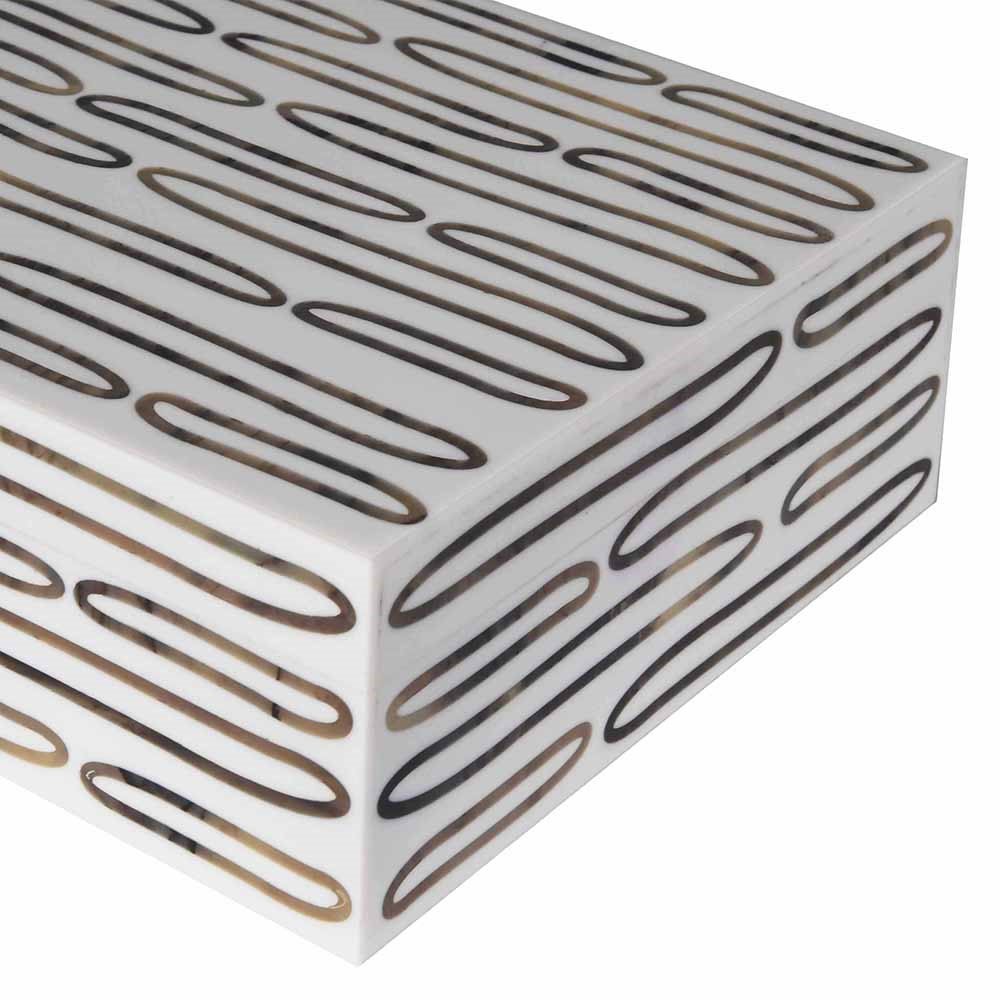 Ivory Oval Horn Box - Elegant Storage Solution - LUXONAS