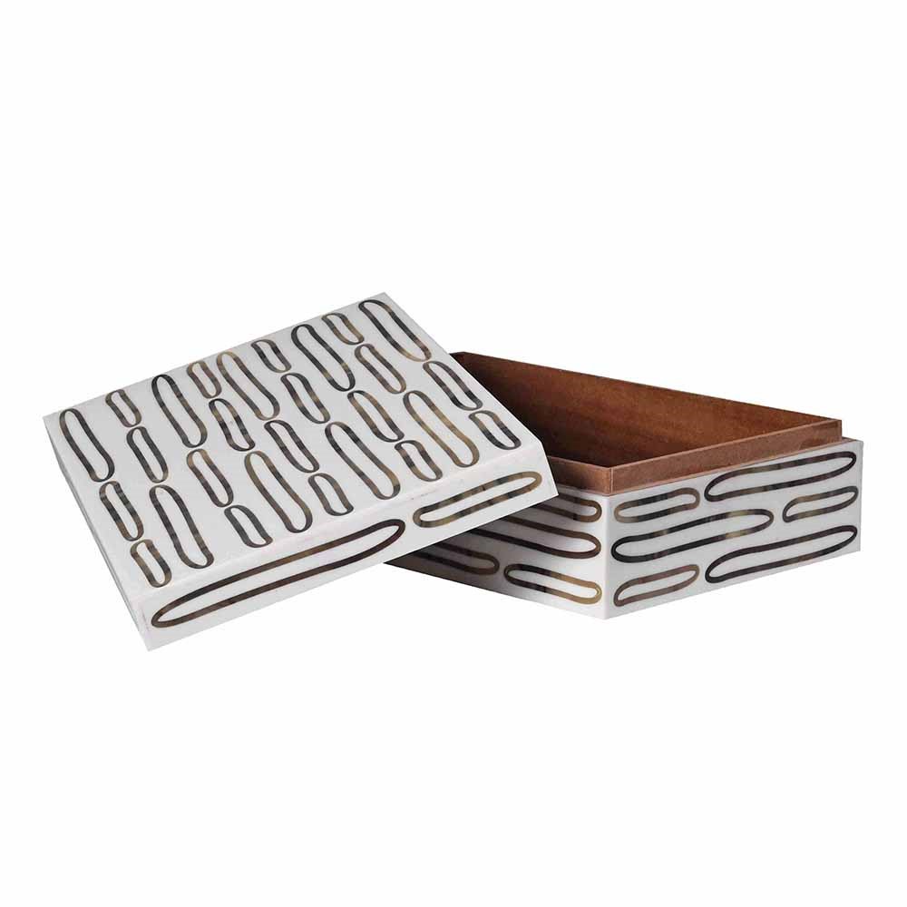 Ivory Oval Horn Box - Elegant Storage Solution - LUXONAS