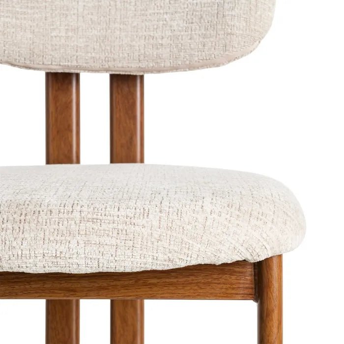 Japa Cream Fabric Metal Dining Chair - LUXONAS