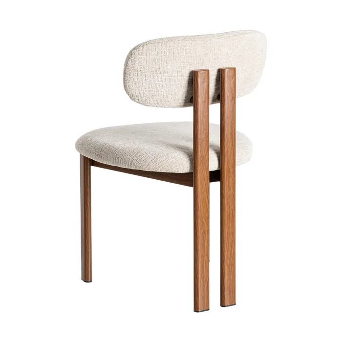 Japa Cream Fabric Metal Dining Chair - LUXONAS