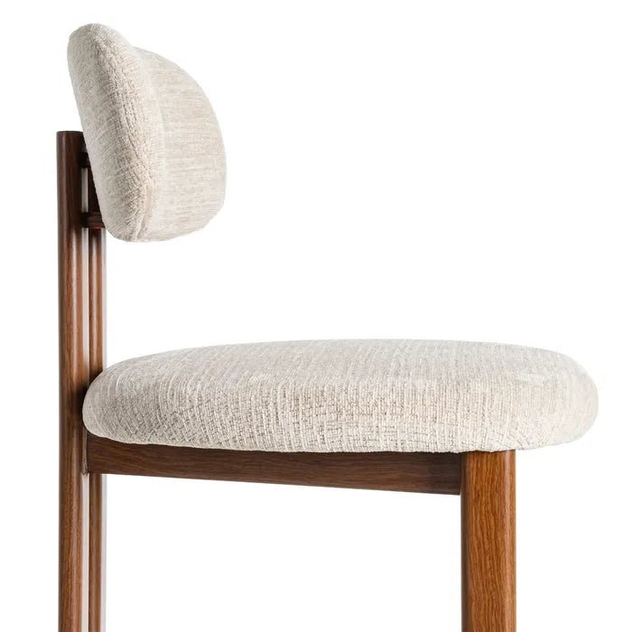 Japa Cream Fabric Metal Dining Chair - LUXONAS