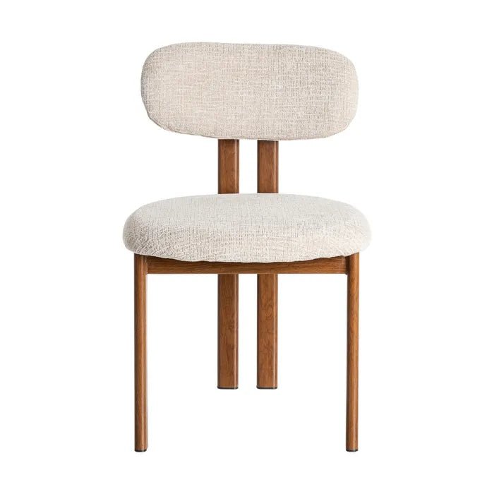 Japa Cream Fabric Metal Dining Chair - LUXONAS