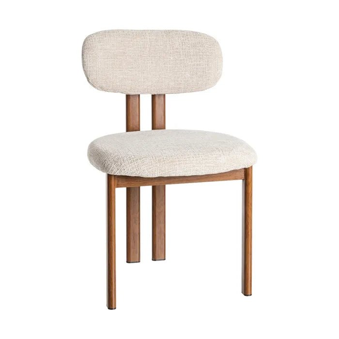 Japa Cream Fabric Metal Dining Chair