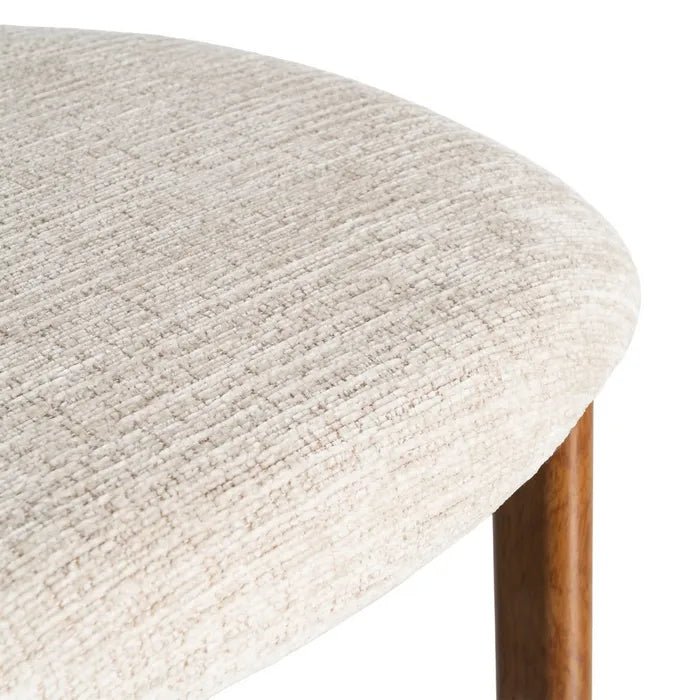 Japa Cream Fabric Metal Dining Chair - LUXONAS