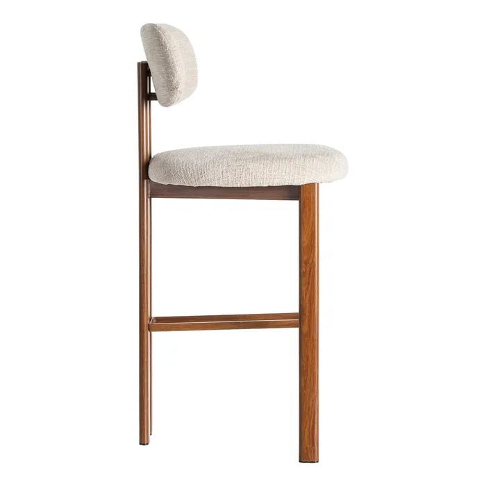 Japa Cream Fabric Metal Stool - LUXONAS