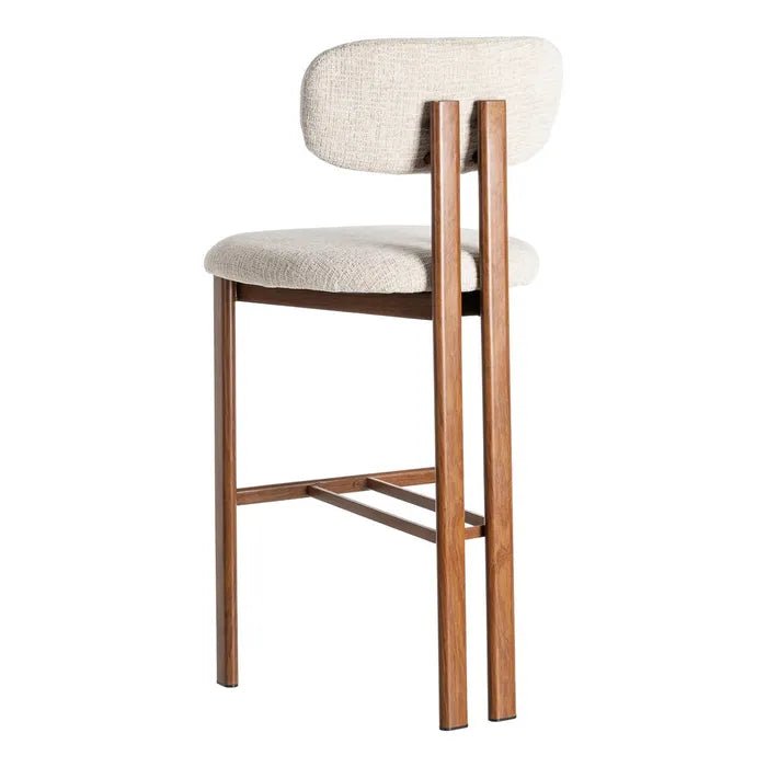 Japa Cream Fabric Metal Stool - LUXONAS